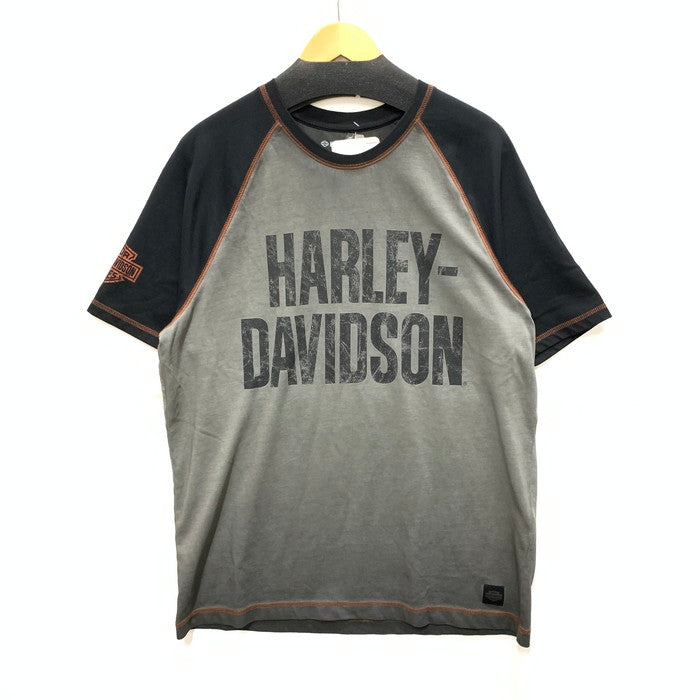 【中古品】【メンズ】 ハーレーダビッドソン 9918724VM アイアンバーラグラン 半袖Tシャツ カットソー トップス ブランド 古着 145-250727-gm-34-fuz サイズ：L カラー：グレー ブラック 万代Net店