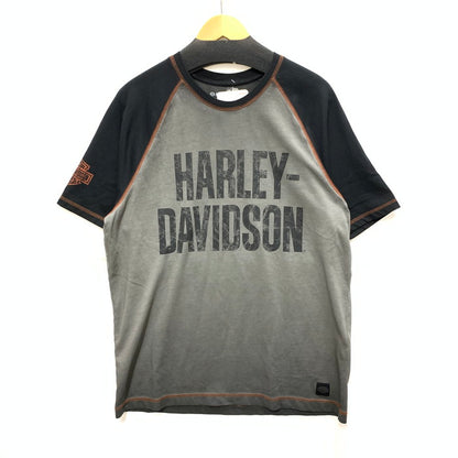 【中古品】【メンズ】 ハーレーダビッドソン 9918724VM アイアンバーラグラン 半袖Tシャツ カットソー トップス ブランド 古着 145-250727-gm-34-fuz サイズ：L カラー：グレー ブラック 万代Net店