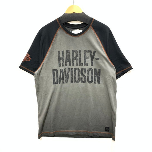 【中古品】【メンズ】 ハーレーダビッドソン 9918724VM アイアンバーラグラン 半袖Tシャツ カットソー トップス ブランド 古着 145-250727-gm-34-fuz サイズ：L カラー：グレー ブラック 万代Net店