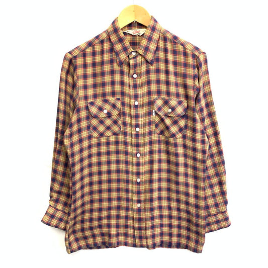 【中古品】【メンズ】 Levi's リーバイス 70s 長袖シャツ ブランド 古着 145-260110-gm-09-fuz サイズ：M カラー：ネイビー レッド 万代Net店