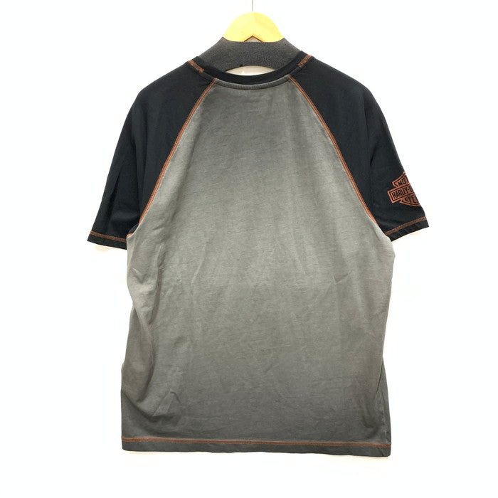 【中古品】【メンズ】 ハーレーダビッドソン 9918724VM アイアンバーラグラン 半袖Tシャツ カットソー トップス ブランド 古着 145-250727-gm-34-fuz サイズ：L カラー：グレー ブラック 万代Net店
