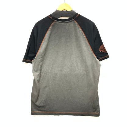 【中古品】【メンズ】 ハーレーダビッドソン 9918724VM アイアンバーラグラン 半袖Tシャツ カットソー トップス ブランド 古着 145-250727-gm-34-fuz サイズ：L カラー：グレー ブラック 万代Net店