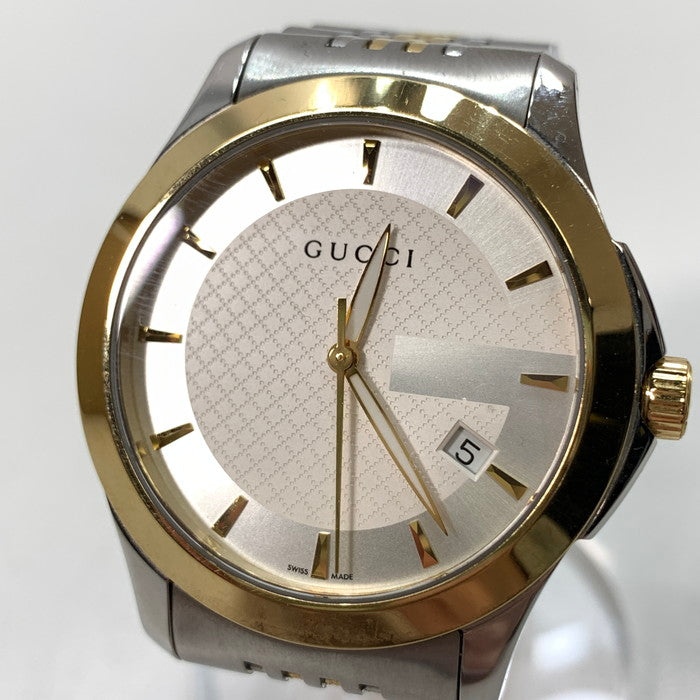 【中古品】【メンズ/レディース】 GUCCI グッチ Gタイムレス 126.4 クォーツ 腕時計 ブランド 197-251213-gm-05-fuz カラー：シルバー ゴールド 万代Net店