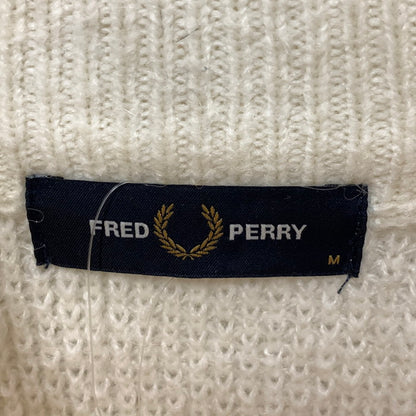 【中古品】【メンズ】 FRED PERRY フレッドペリー PIQUE KNIT JUMPER ニット セーター トップス ブランド 古着 140-250921-gm-24-fuz サイズ：M カラー：ホワイト 万代Net店