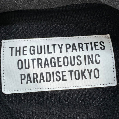 【中古品】【メンズ】 WACKO MARIA ワコマリア LEOPARD KNIT POLO SHIRT ニット ポロシャツ 長袖 ブランド 古着 140-251122-gm-07-fuz サイズ：L カラー：ブラック 万代Net店