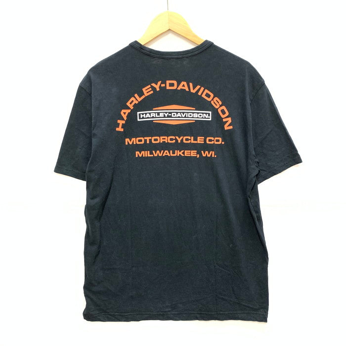 【中古品】【メンズ】 ハーレーダビッドソン 96012-25VM BAR&SHIELD スラブTシャツ 半袖Tシャツ カットソー トップス ブランド 古着 145-250727-gm-36-fuz サイズ：L カラー：ブラック 万代Net店