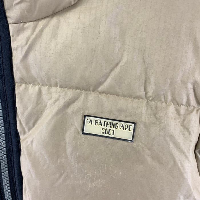 【現状渡し品】【メンズ】 A BATHING APE アベイシングエイプ 中綿ジャケット アウター ブランド 古着 142-251019-gm-35-fuz サイズ：M カラー：ベージュ 万代Net店