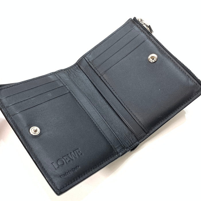 【中古品】【メンズ/レディース】 LOEWE ロエベ スリムコンパクトウォレット ブランド 財布 181-251220-gm-29-fuz カラー：ブラック 万代Net店