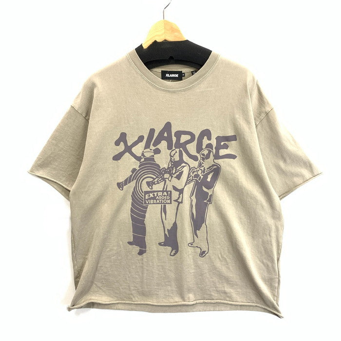 【中古品】【メンズ】 XLARGE エクストララージ 101243011015 VIBRATION CUT OFF S/S TEE カットオフ 半袖Tシャツ ブランド 古着 142-251115-gm-40-fuz サイズ：M カラー：ベージュ 万代Net店