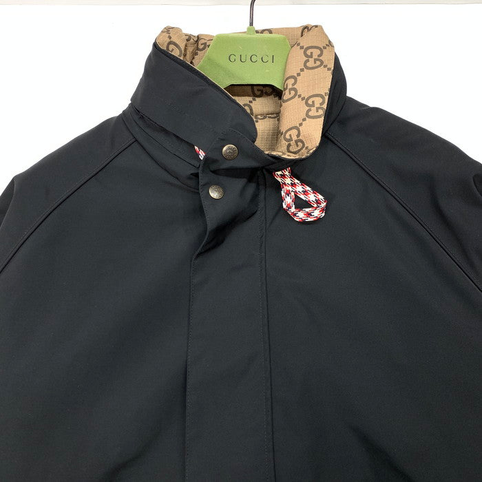 【中古品】【メンズ】 GUCCI グッチ 722511 ZALX2 REVERSIBLE GG CANVAS JACKET リバーシブルGGキャンバスジャケット アウター ブランド 古着 141-260124-gm-06-fuz サイズ：48 カラー：ブラック ベージュ 万代Net店