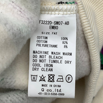 【中古品】【メンズ】 FAT エフエーティー EMBO HOOD SWEAT オーバーサイズ ボーダーパーカー フーディ ブランド 古着 142-260412-gm-19-fuz サイズ：FAT(XL) カラー：アイボリー パープル グリーン 万代Net店