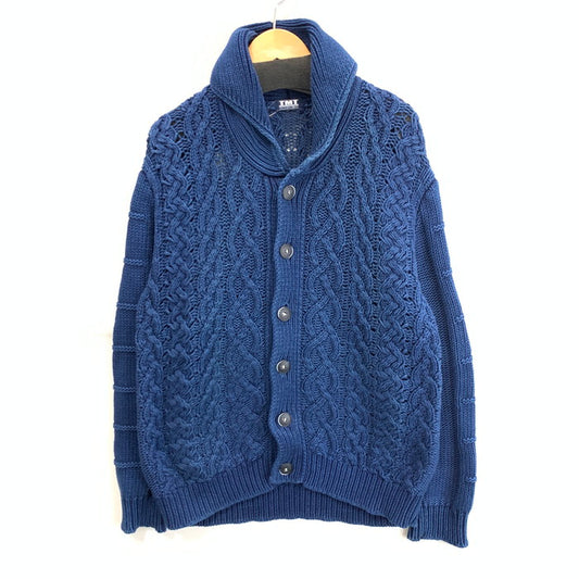 【中古品】【メンズ】 TMT ティーエムティー ケーブルニットカーディガン トップス ブランド 古着 140-260315-gm-10-fuz サイズ：XL カラー：ブルー 万代Net店