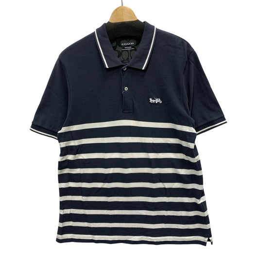 【中古品】【メンズ】 COACH コーチ C3121 ポロシャツ 半袖 トップス ブランド 古着 141-251018-gm-20-fuz サイズ：M カラー：ネイビー 万代Net店