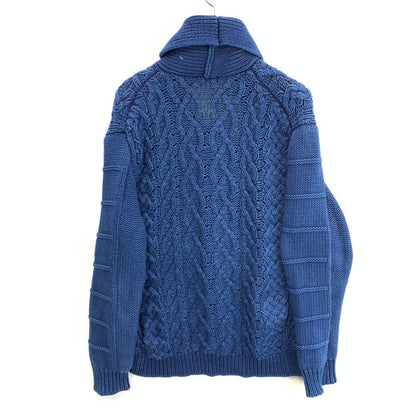 【中古品】【メンズ】 TMT ティーエムティー ケーブルニットカーディガン トップス ブランド 古着 140-260315-gm-10-fuz サイズ：XL カラー：ブルー 万代Net店