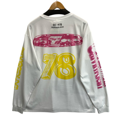【中古品】【メンズ】 Calvin klein Jeans カルバンクラインジーンズ メッシュ長袖Tシャツ トップス ブランド 古着 141-260214-gm-09-fuz サイズ：S カラー：ホワイト 万代Net店