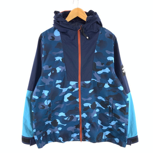 【中古品】【メンズ】 A BATHING APE アベイシングエイプ サルカモ ナイロンジャケット アウター ブランド 古着 142-260412-gm-21-fuz サイズ：L カラー：ブルー 万代Net店