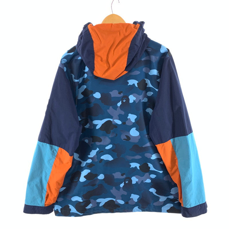 【中古品】【メンズ】 A BATHING APE アベイシングエイプ サルカモ ナイロンジャケット アウター ブランド 古着 142-260412-gm-21-fuz サイズ：L カラー：ブルー 万代Net店