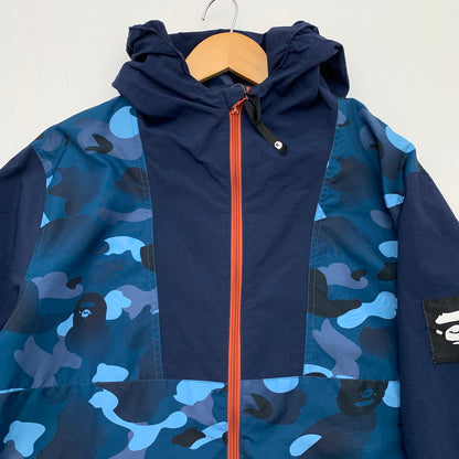 【中古品】【メンズ】 A BATHING APE アベイシングエイプ サルカモ ナイロンジャケット アウター ブランド 古着 142-260412-gm-21-fuz サイズ：L カラー：ブルー 万代Net店