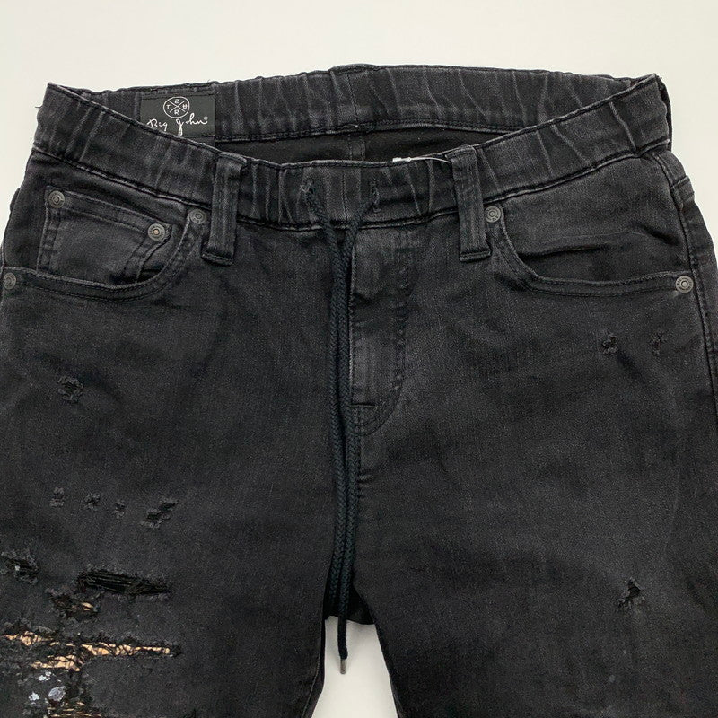 【中古品】【メンズ】 BIG JOHN ビッグジョン SURT TAPERED SILM JOGGER テーパードスリムジョガーパンツ ボトムス ブランド 古着 156-260411-gm-47-fuz サイズ：S カラー：ブラック 万代Net店