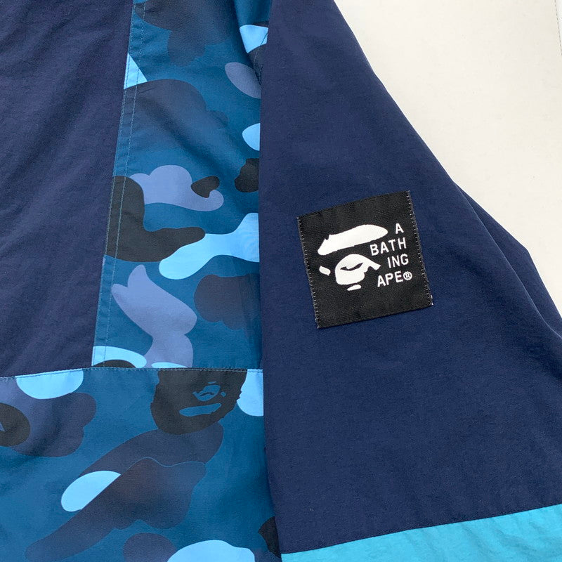 【中古品】【メンズ】 A BATHING APE アベイシングエイプ サルカモ ナイロンジャケット アウター ブランド 古着 142-260412-gm-21-fuz サイズ：L カラー：ブルー 万代Net店