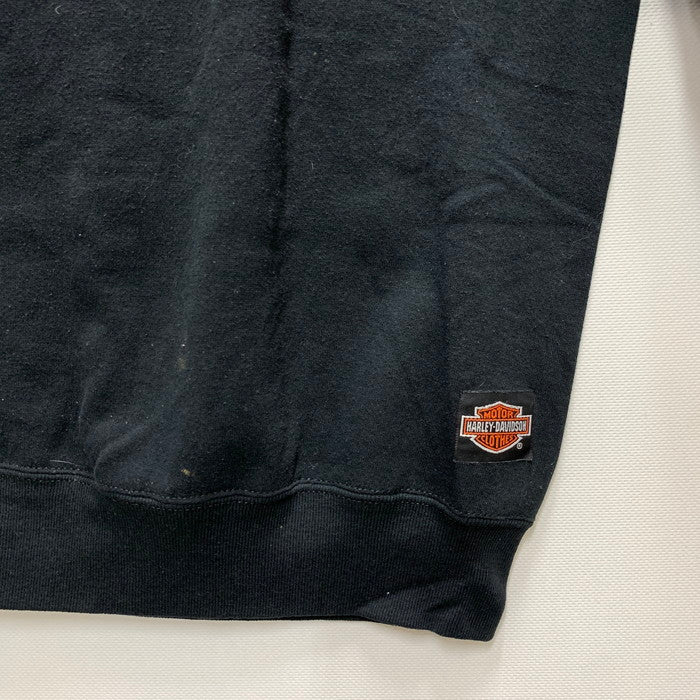 【中古品】【メンズ】 HARLEY DAVIDSON ハーレーダビッドソン JERZEES製 ハーフジップスウェット トップス ブランド 古着 145-250913-gm-08-fuz サイズ：L カラー：ブラック 万代Net店