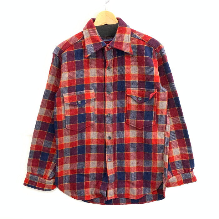 【中古品】【メンズ】 PENDLETON ペンドルトン 70年代 WOOL SHIRT 長袖シャツ ブランド 古着 145-260307-gm-16-fuz サイズ：M カラー：レッド ブルー 万代Net店