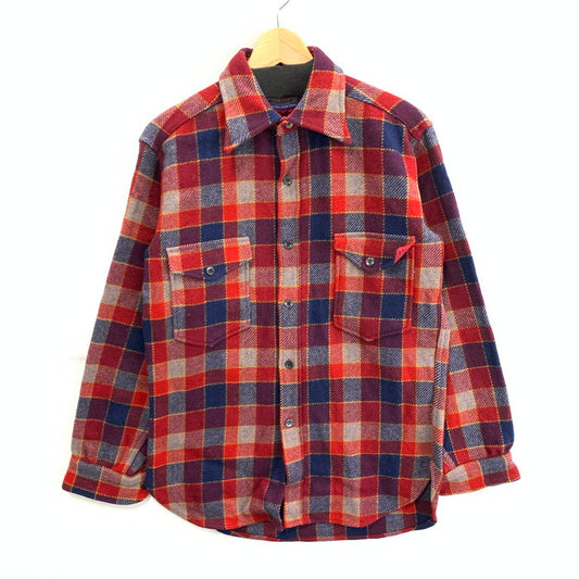 【中古品】【メンズ】 PENDLETON ペンドルトン 70年代 WOOL SHIRT 長袖シャツ ブランド 古着 145-260307-gm-16-fuz サイズ：M カラー：レッド ブルー 万代Net店