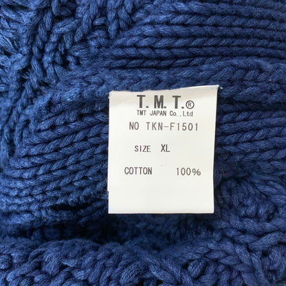 【中古品】【メンズ】 TMT ティーエムティー ケーブルニットカーディガン トップス ブランド 古着 140-260315-gm-10-fuz サイズ：XL カラー：ブルー 万代Net店
