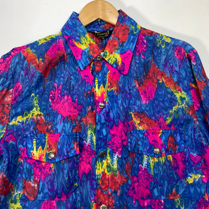 【中古品】【メンズ】 NORTEX 長袖シャツ ブランド 古着 145-260228-gm-05-fuz サイズ：M カラー：ブルー 総柄 万代Net店