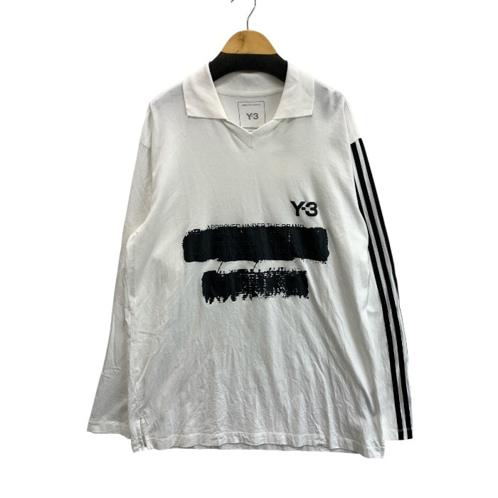 【中古品】【メンズ】 Y-3 ワイスリー JM3233 U GFX LOGO 長袖ポロシャツ ブランド 古着 140-251214-gm-14-fuz サイズ：M カラー：ホワイト 万代Net店