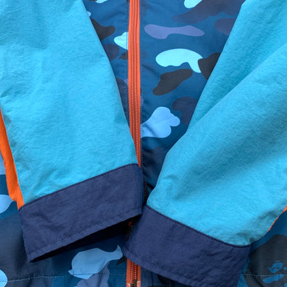 【中古品】【メンズ】 A BATHING APE アベイシングエイプ サルカモ ナイロンジャケット アウター ブランド 古着 142-260412-gm-21-fuz サイズ：L カラー：ブルー 万代Net店