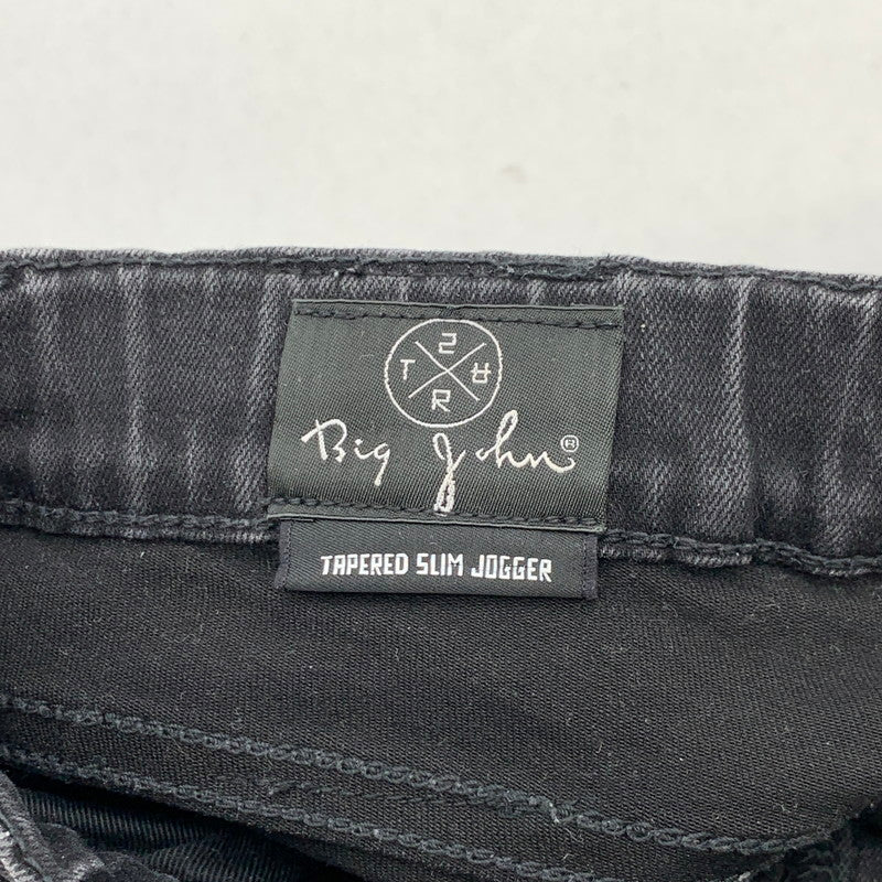 【中古品】【メンズ】 BIG JOHN ビッグジョン SURT TAPERED SILM JOGGER テーパードスリムジョガーパンツ ボトムス ブランド 古着 156-260411-gm-47-fuz サイズ：S カラー：ブラック 万代Net店