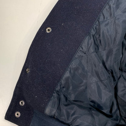 【中古品】【メンズ】 DIESEL ディーゼル ダメージ加工スタジャン アウター スタジアムジャケット アワードジャケット ブランド 古着 141-260221-gm-26-fuz サイズ：S カラー：ネイビー デニム 万代Net店