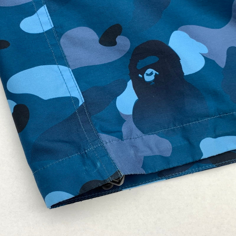 【中古品】【メンズ】 A BATHING APE アベイシングエイプ サルカモ ナイロンジャケット アウター ブランド 古着 142-260412-gm-21-fuz サイズ：L カラー：ブルー 万代Net店