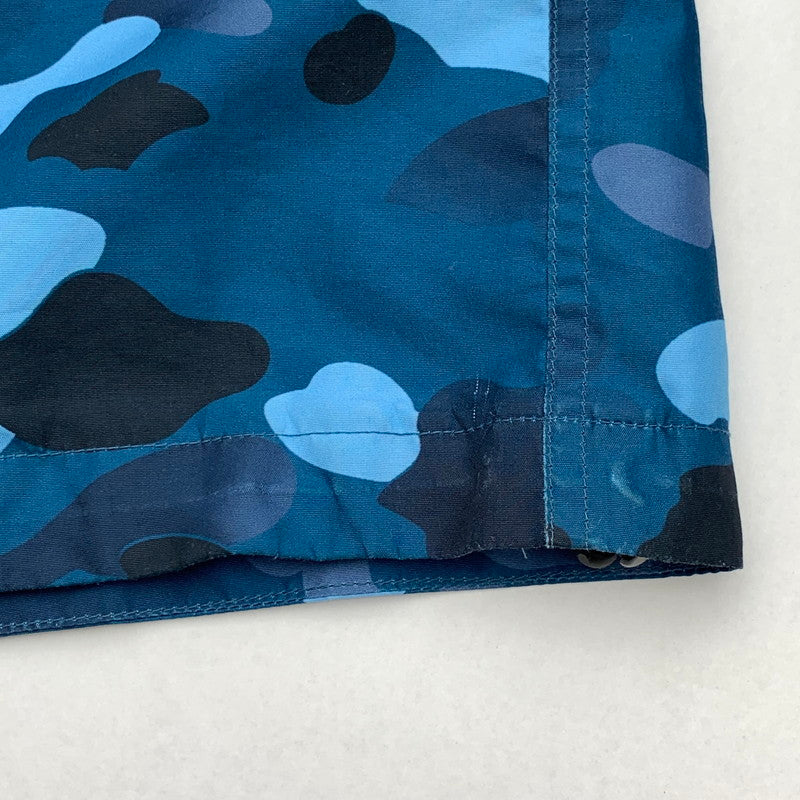【中古品】【メンズ】 A BATHING APE アベイシングエイプ サルカモ ナイロンジャケット アウター ブランド 古着 142-260412-gm-21-fuz サイズ：L カラー：ブルー 万代Net店