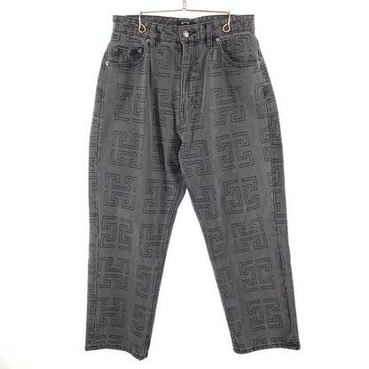 【中古品】【メンズ】 HUF ハフ MONOGRAM DENIM PANT PANTS モノグラムデニムパンツ ジーンズ ボトムス ブランド 古着 153-260412-gm-22-fuz サイズ：28 カラー：ブラック 万代Net店