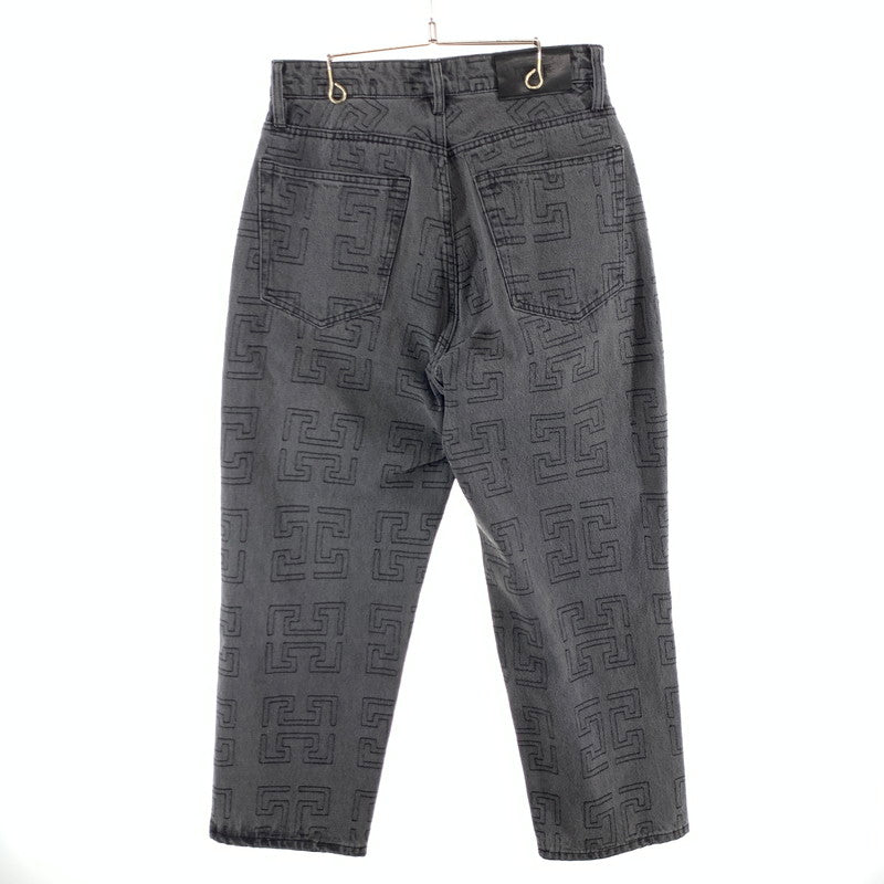 【中古品】【メンズ】 HUF ハフ MONOGRAM DENIM PANT PANTS モノグラムデニムパンツ ジーンズ ボトムス ブランド 古着 153-260412-gm-22-fuz サイズ：28 カラー：ブラック 万代Net店