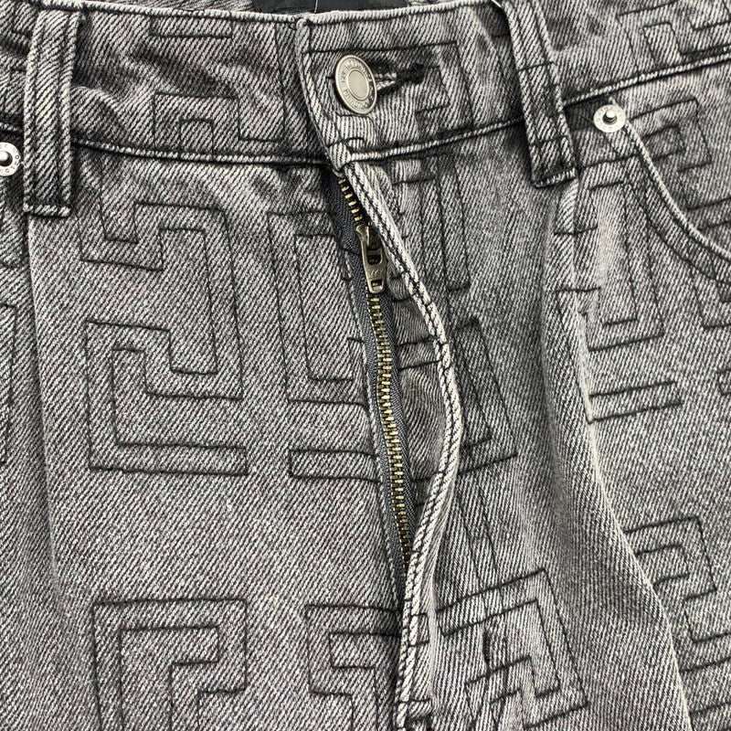 【中古品】【メンズ】 HUF ハフ MONOGRAM DENIM PANT PANTS モノグラムデニムパンツ ジーンズ ボトムス ブランド 古着 153-260412-gm-22-fuz サイズ：28 カラー：ブラック 万代Net店