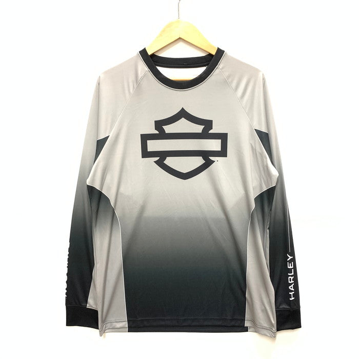 【中古品】【メンズ】 HARLEY DAVIDSON ハーレーダビッドソン 96624-25VX スピードウェイモトジャージー 長袖Tシャツ カットソー トップス ブランド 古着 145-250802-gm-02-fuz サイズ：M カラー：グレー ブラック 万代Net店