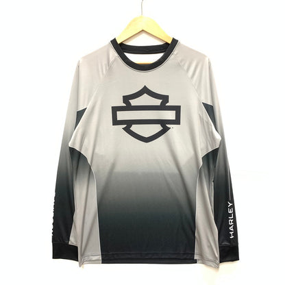 【中古品】【メンズ】 HARLEY DAVIDSON ハーレーダビッドソン 96624-25VX スピードウェイモトジャージー 長袖Tシャツ カットソー トップス ブランド 古着 145-250802-gm-02-fuz サイズ：M カラー：グレー ブラック 万代Net店