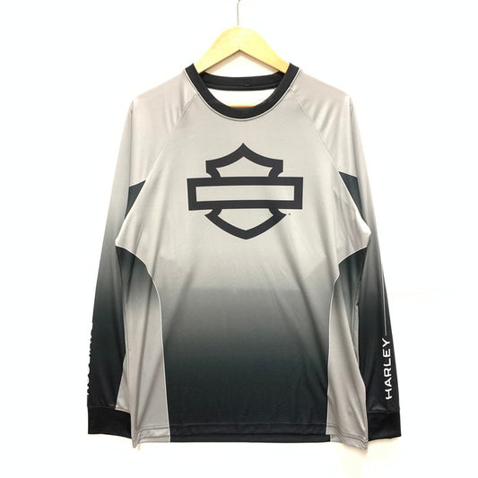 【中古品】【メンズ】 HARLEY DAVIDSON ハーレーダビッドソン 96624-25VX スピードウェイモトジャージー 長袖Tシャツ カットソー トップス ブランド 古着 145-250802-gm-02-fuz サイズ：M カラー：グレー ブラック 万代Net店