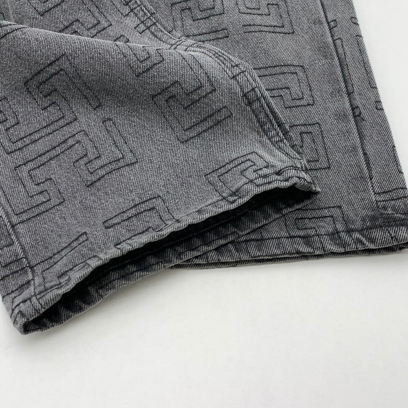 【中古品】【メンズ】 HUF ハフ MONOGRAM DENIM PANT PANTS モノグラムデニムパンツ ジーンズ ボトムス ブランド 古着 153-260412-gm-22-fuz サイズ：28 カラー：ブラック 万代Net店