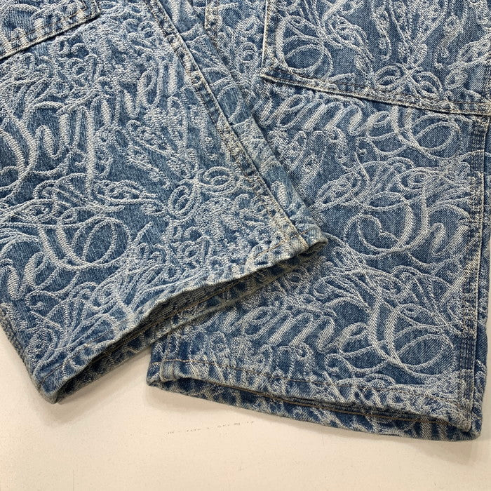 【中古品】【メンズ】 Supreme シュプリーム 22AW SCRIPT JACQUARD DOUBLE KNEE DENIM PAINTER PANT デニムペインターパンツ ブランド 古着 149-260110-gm-27-fuz サイズ：32 カラー：インディゴ 万代Net店