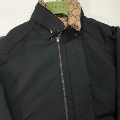 【中古品】【メンズ】 GUCCI グッチ 722511 ZALX2 REVERSIBLE GG CANVAS JACKET リバーシブルGGキャンバスジャケット アウター ブランド 古着 141-260124-gm-06-fuz サイズ：48 カラー：ブラック ベージュ 万代Net店