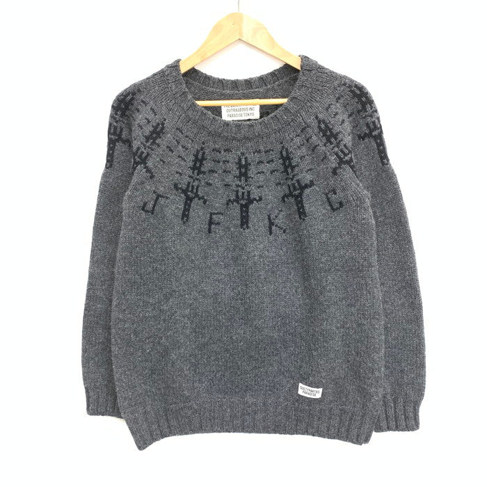 【中古品】【メンズ】 WACKO MARIA ワコマリア 16FW-WMK-KN14 KNIFE PATTERN NORDIC SWEATER ニット セーター ブランド 古着 140-250608-gm-32-fuz サイズ：M カラー：グレー 万代Net店