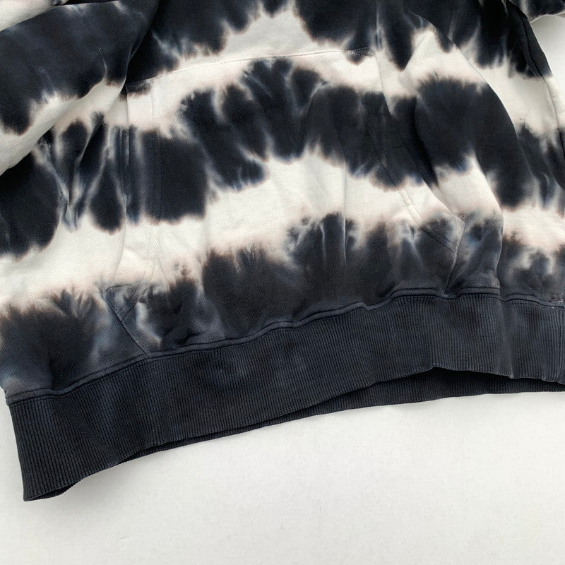 【中古品】【メンズ】 DIESEL ディーゼル PULLOVER PARKER プルオーバーパーカー フーディ― 裏パイル ブランド 古着 141-260412-gm-23-fuz サイズ：M カラー：ブラック ホワイト タイダイ 万代Net店