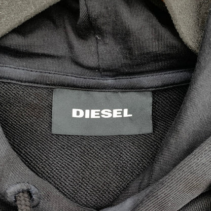 【中古品】【メンズ】 DIESEL ディーゼル PULLOVER PARKER プルオーバーパーカー フーディ― 裏パイル ブランド 古着 141-260412-gm-23-fuz サイズ：M カラー：ブラック ホワイト タイダイ 万代Net店
