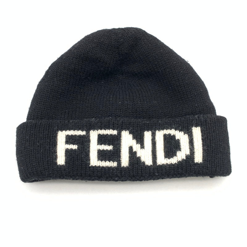 【中古品】【メンズ/レディース】 FENDI フェンディ FXQ056A14F KNIT CAP ニットキャップ ブランド 帽子 183-260418-gm-16-fuz カラー：ブラック 万代Net店