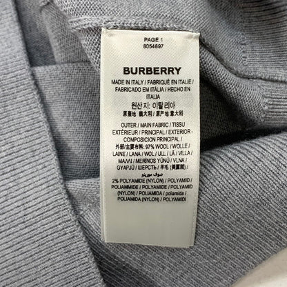 【中古品】【メンズ】 BURBERRY バーバリー LOGO INTARSIA WOOL BLEND SWEATER ロゴ セーター ニット ブランド 古着 141-260117-gm-22-fuz サイズ：S カラー：グレー 万代Net店