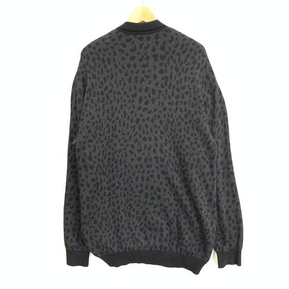 【中古品】【メンズ】 WACKO MARIA ワコマリア LEOPARD KNIT POLO SHIRT ニット ポロシャツ 長袖 ブランド 古着 140-251122-gm-07-fuz サイズ：L カラー：ブラック 万代Net店
